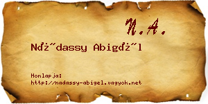 Nádassy Abigél névjegykártya